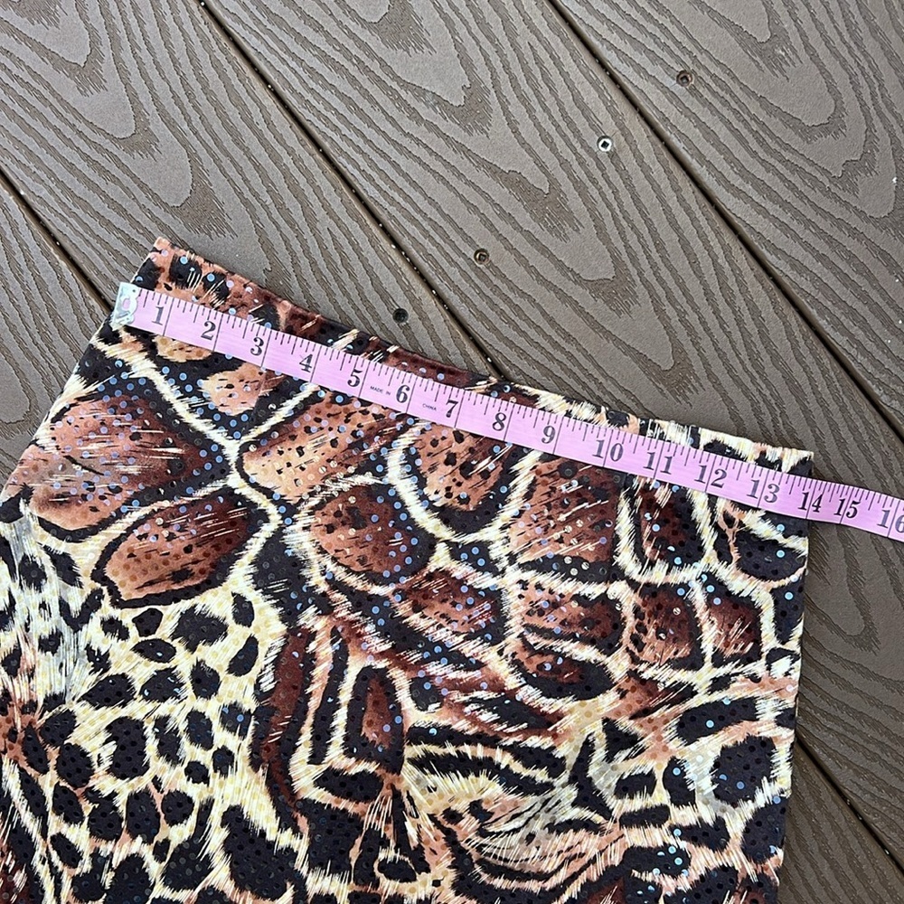 Cache Vintage Brown Leopard Print Sequin Mini Ski… - image 6